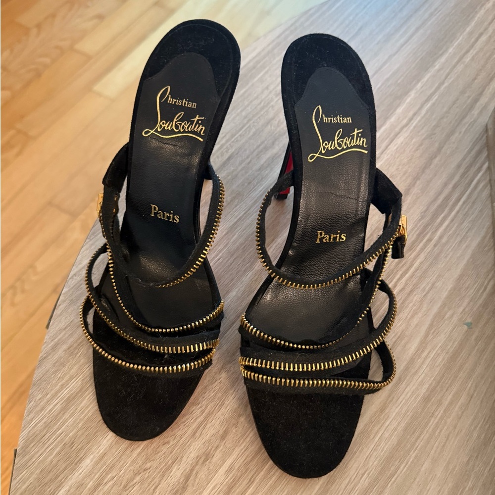Christian Louboutin Black Strappy Heels